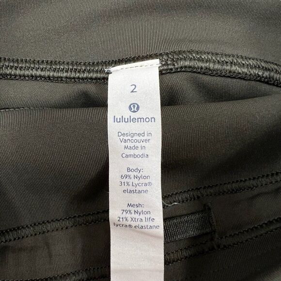 Lululemon Miles Ahead Tight 28" Inseam Mesh Inset Dark Olive Size 2 - Picture 6 of 11